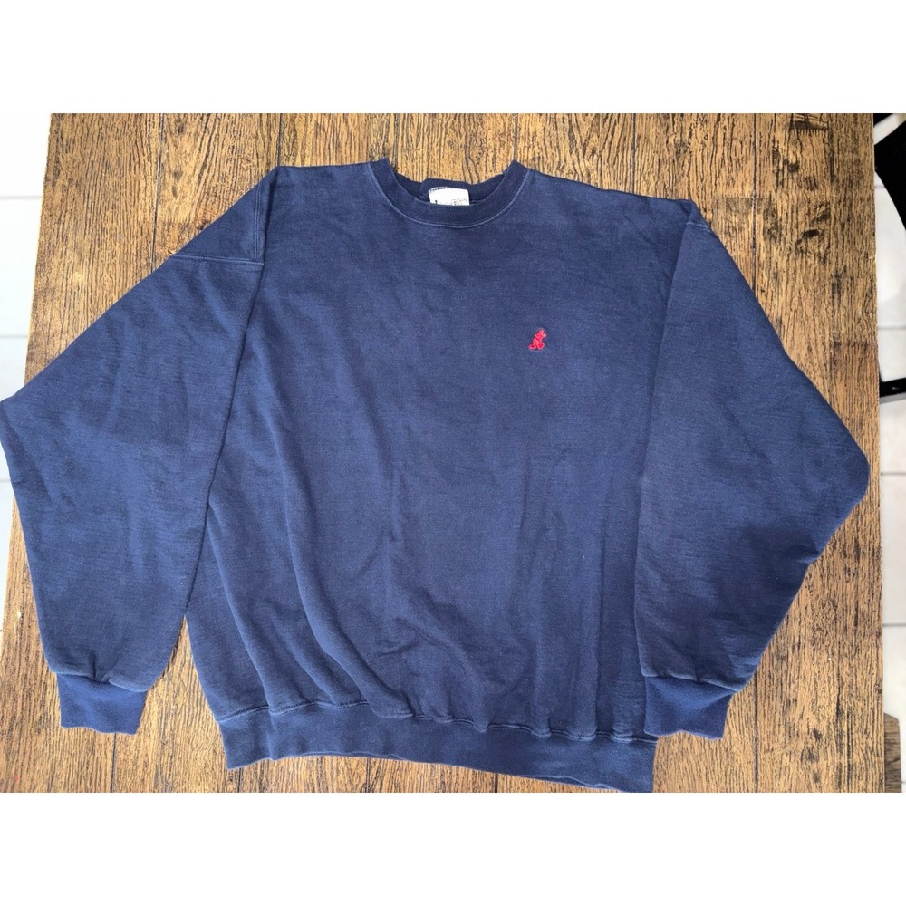 Vintage Mickey Mouse Sweatshirt Adult Navy Blue Disney World Cartoon 90s